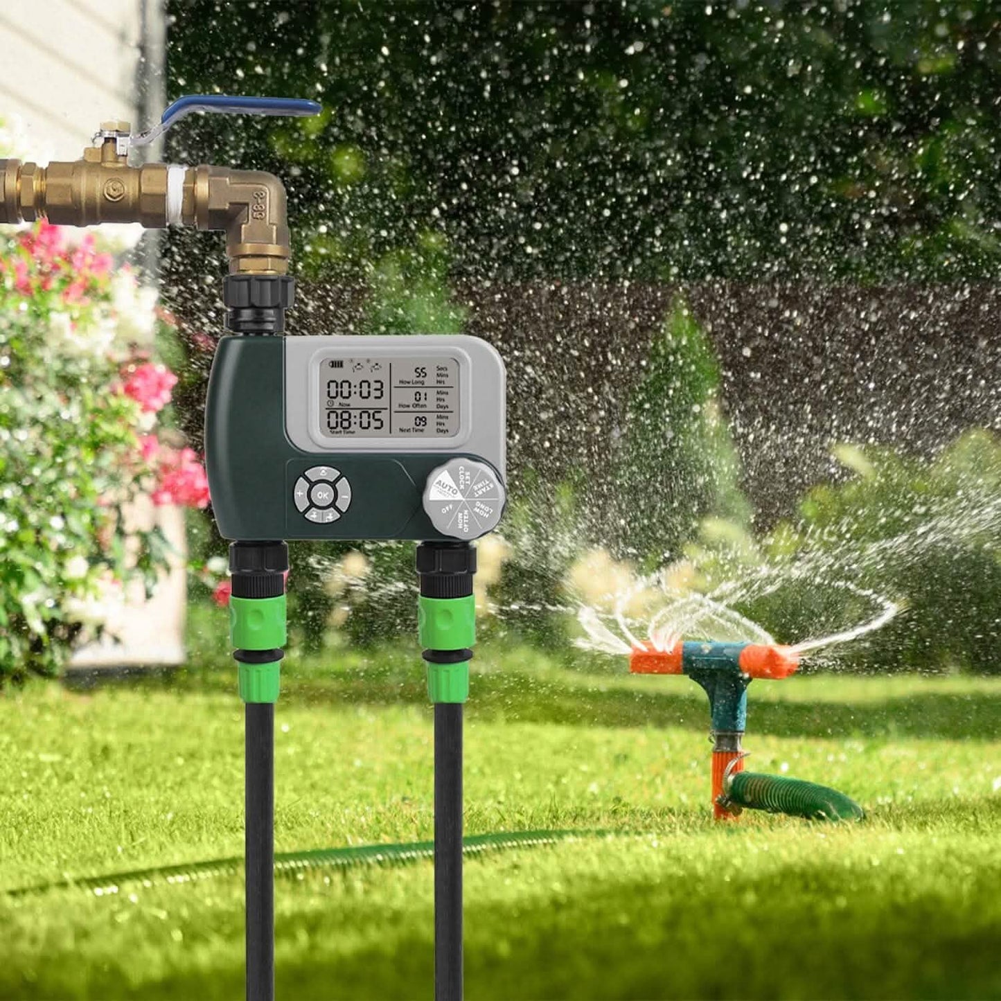Digital Programmable Sprinkler Timer with 2 Outlet Zones DailySale