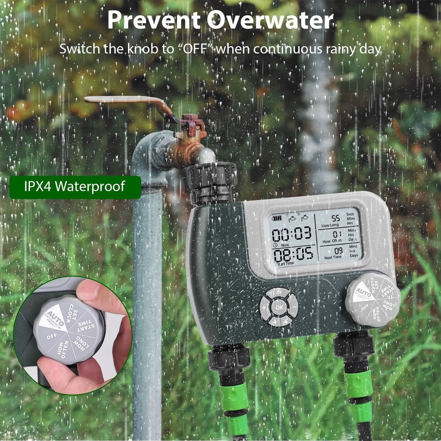 Digital Programmable Sprinkler Timer with 2 Outlet Zones DailySale
