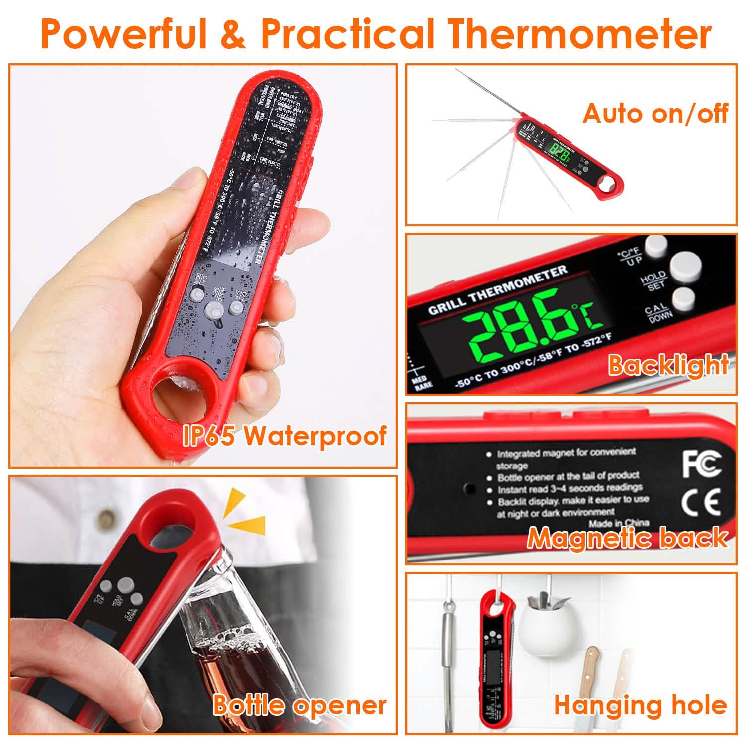Digital Thermometer BBQ Meat Food Cooking Temperature Tester DailySale