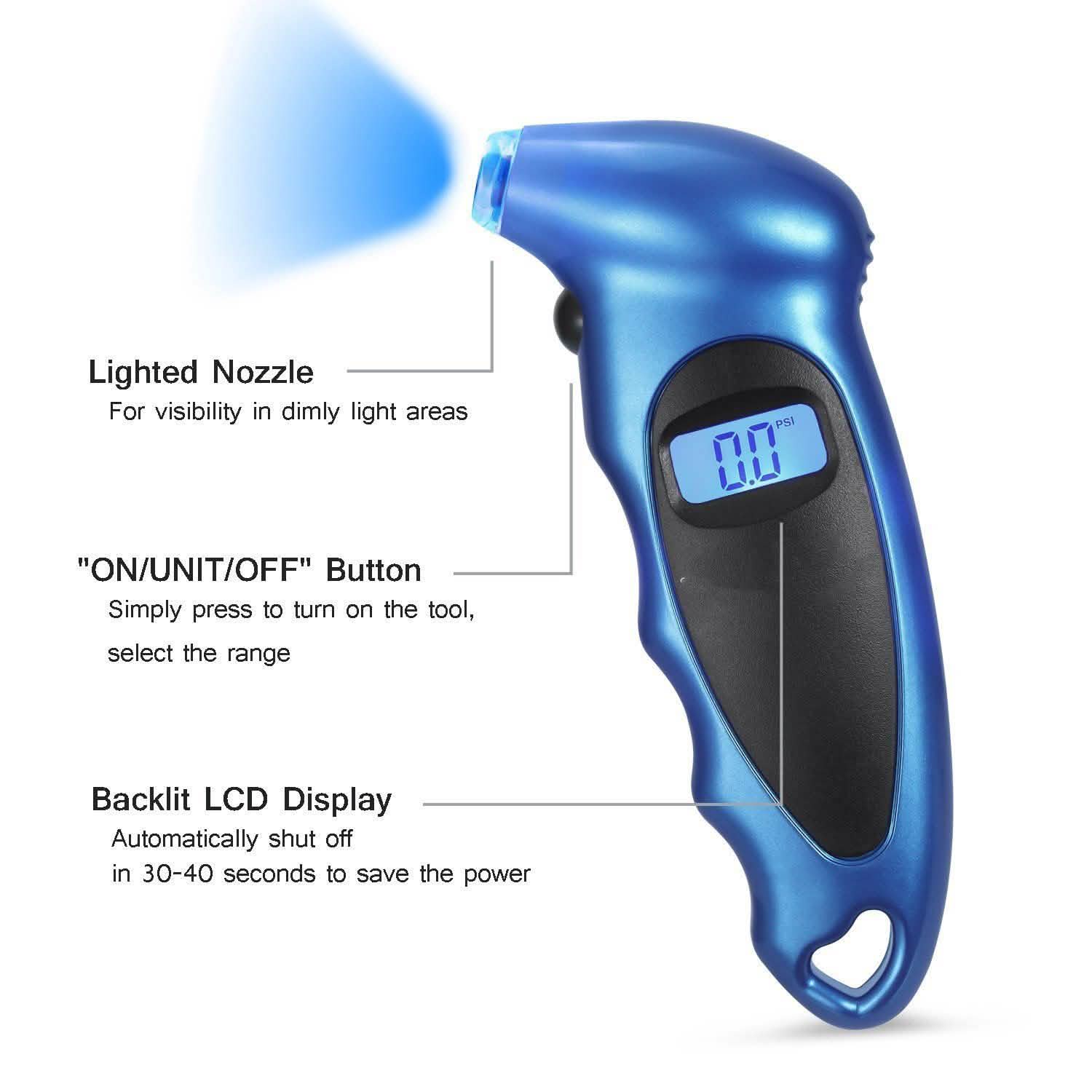 Digital Tire Pressure Gauge 150 PSI 4 Settings DailySale