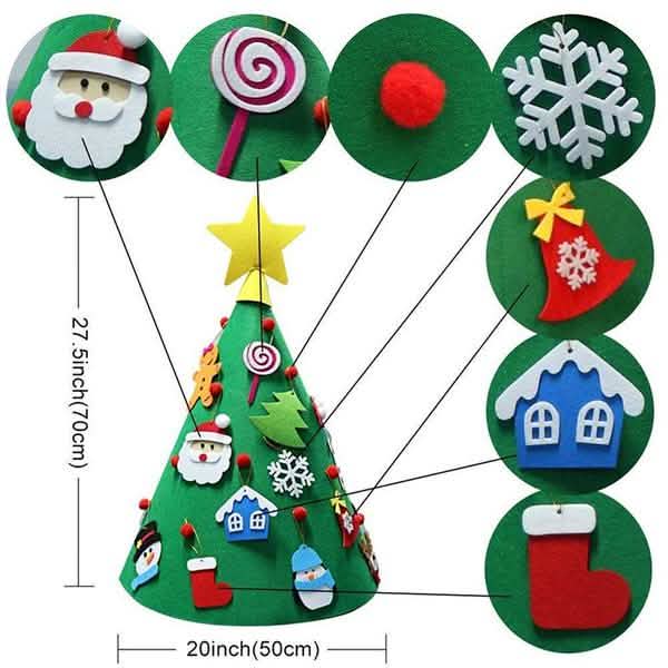 DIY 3D Felt Christmas Tree Upgraded Toddler Christmas Tree DailySale