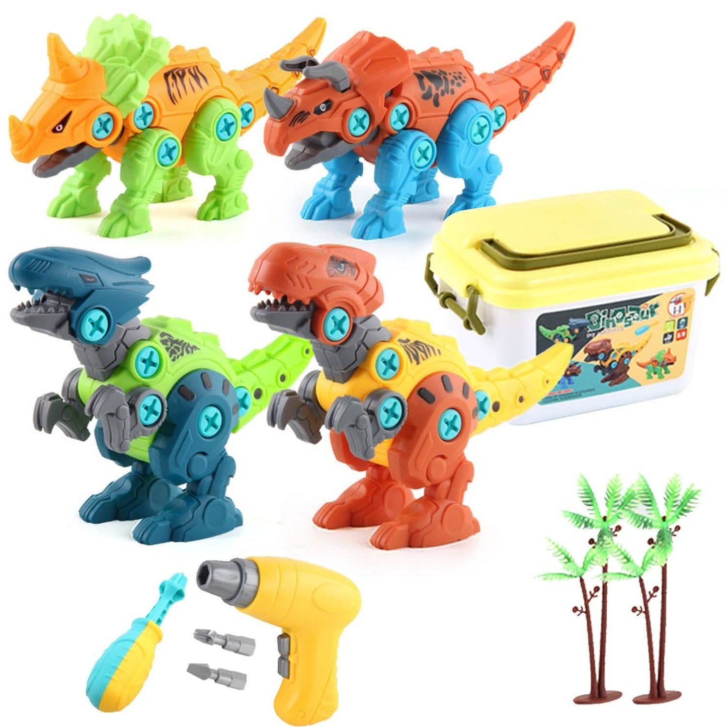 DIY Dinosaur Construction Building Block Assembly Toys with Electric DailySale