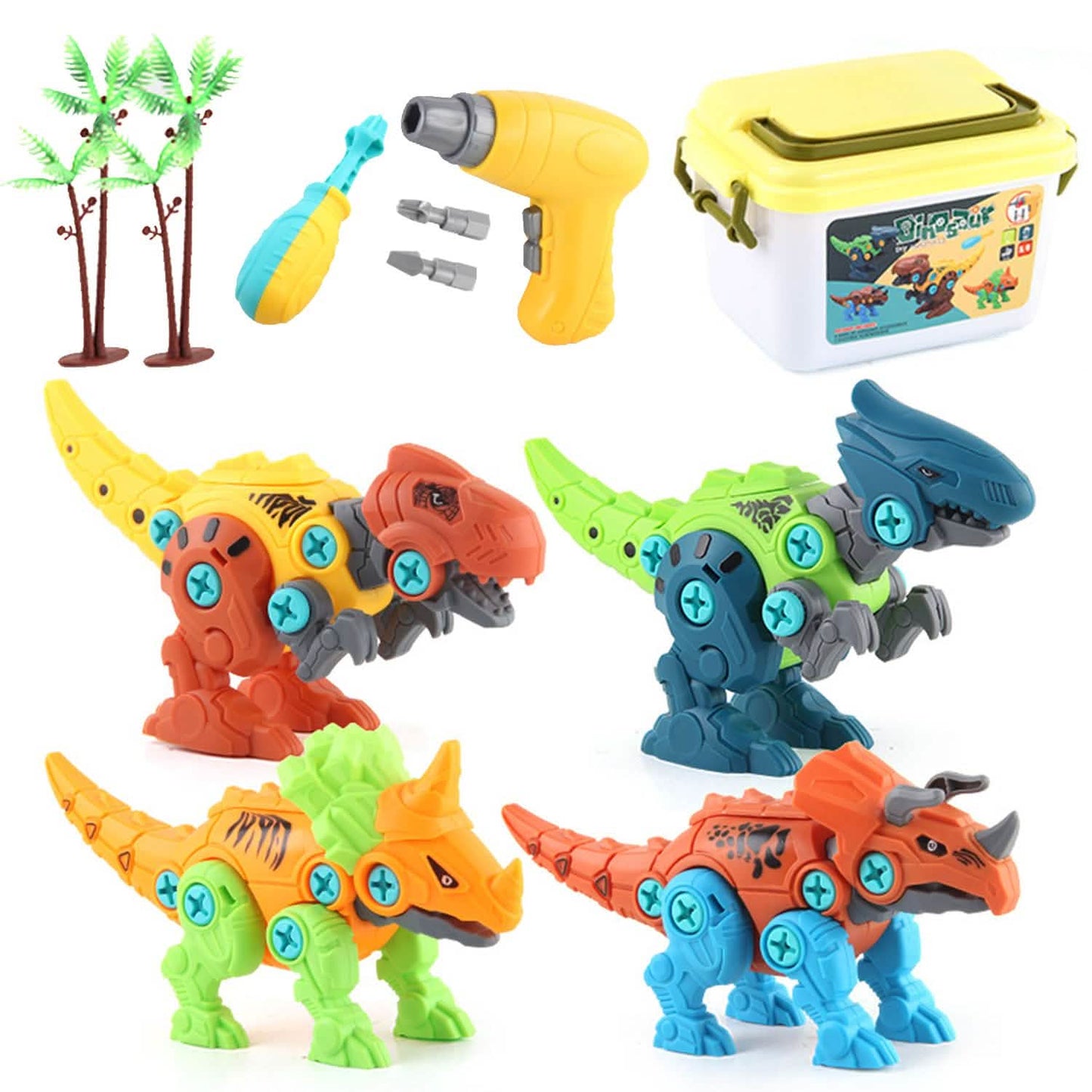 DIY Dinosaur Construction Building Block Assembly Toys with Electric DailySale