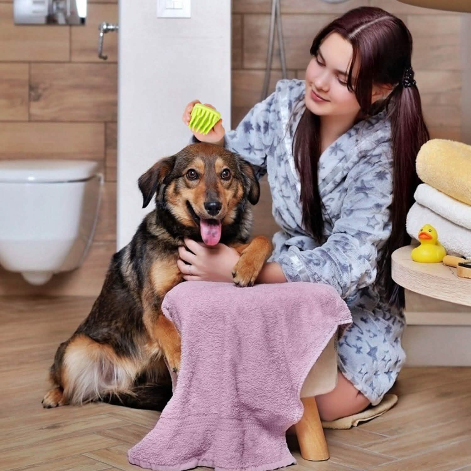 Dog Bath Brush Anti-Skid Pet Grooming Shower Silicone Massage Comb DailySale