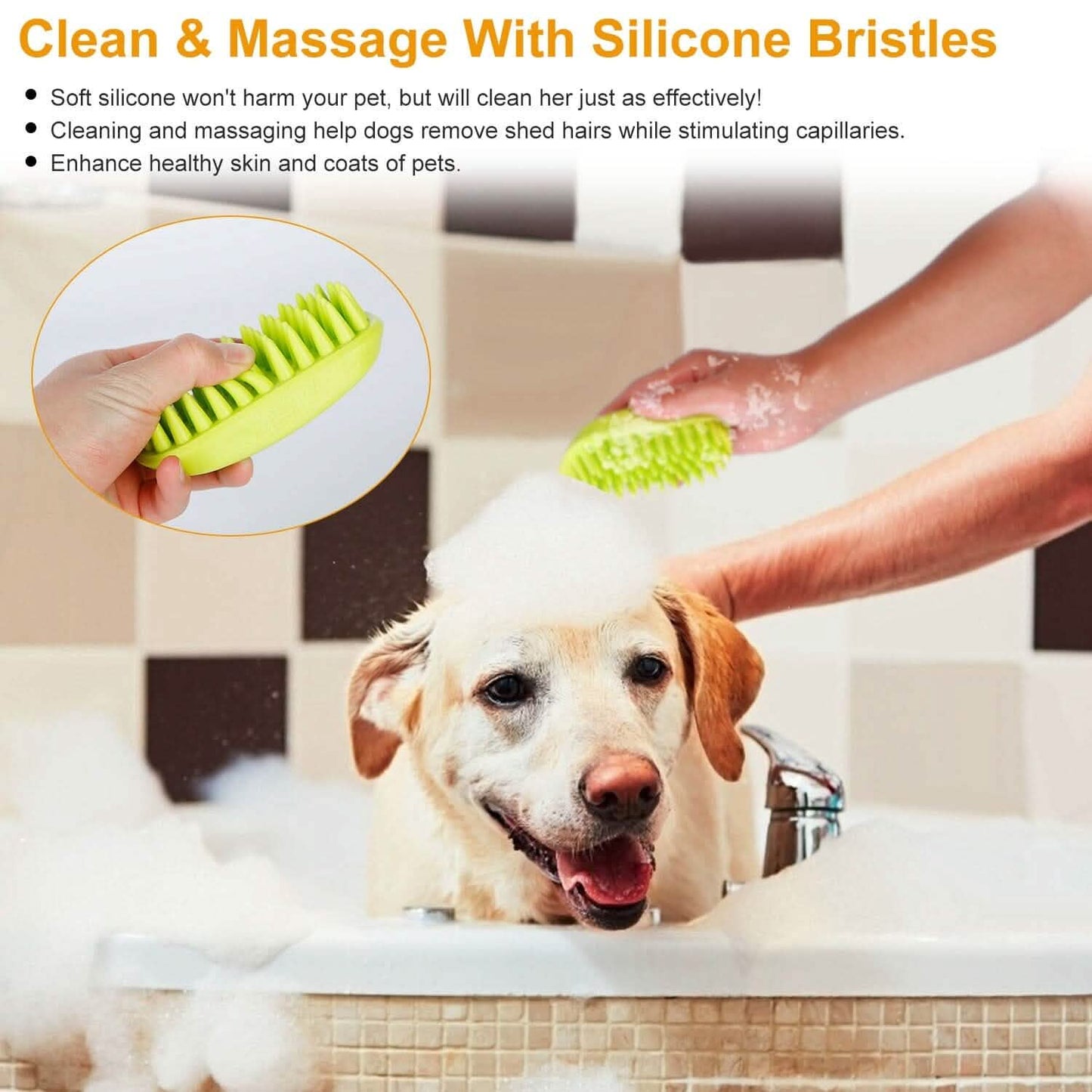 Dog Bath Brush Anti-Skid Pet Grooming Shower Silicone Massage Comb DailySale