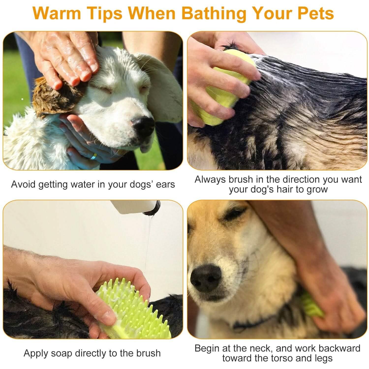 Dog Bath Brush Anti-Skid Pet Grooming Shower Silicone Massage Comb DailySale