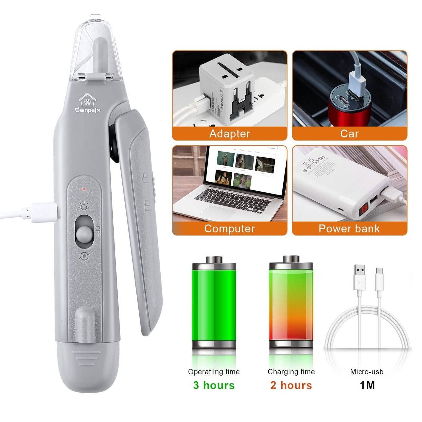 Dog Cat Nail Clipper Grinder with LED Light DailySale
