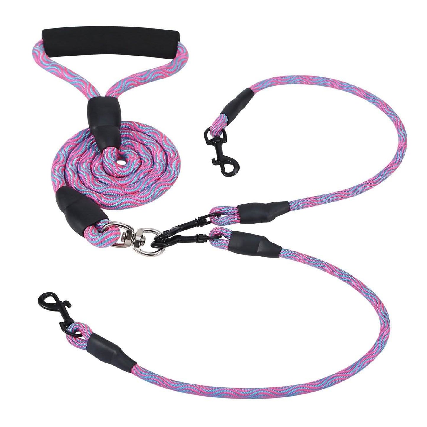 Double Dog Leash No-Tangle with Swivel Coupler Padded Handle DailySale