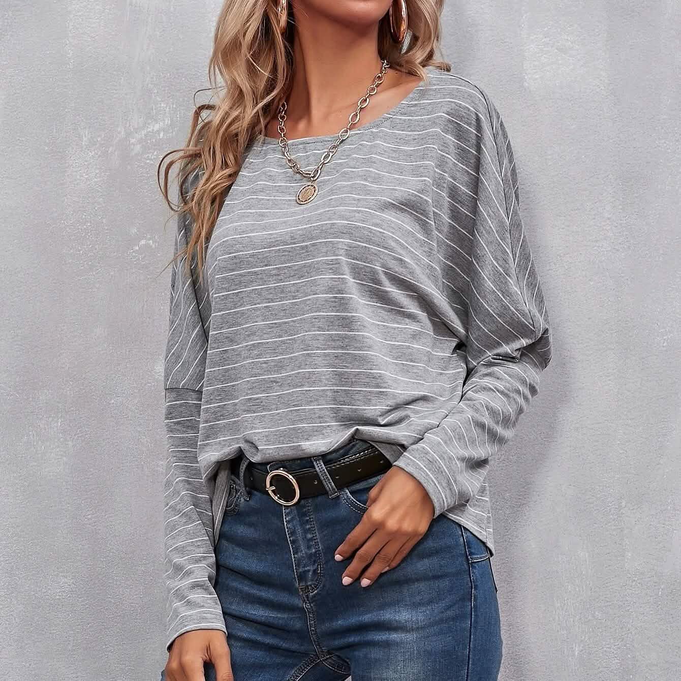 Drop Shoulder Striped Tee DailySale
