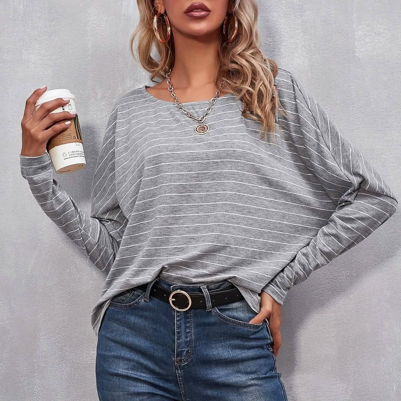 Drop Shoulder Striped Tee DailySale