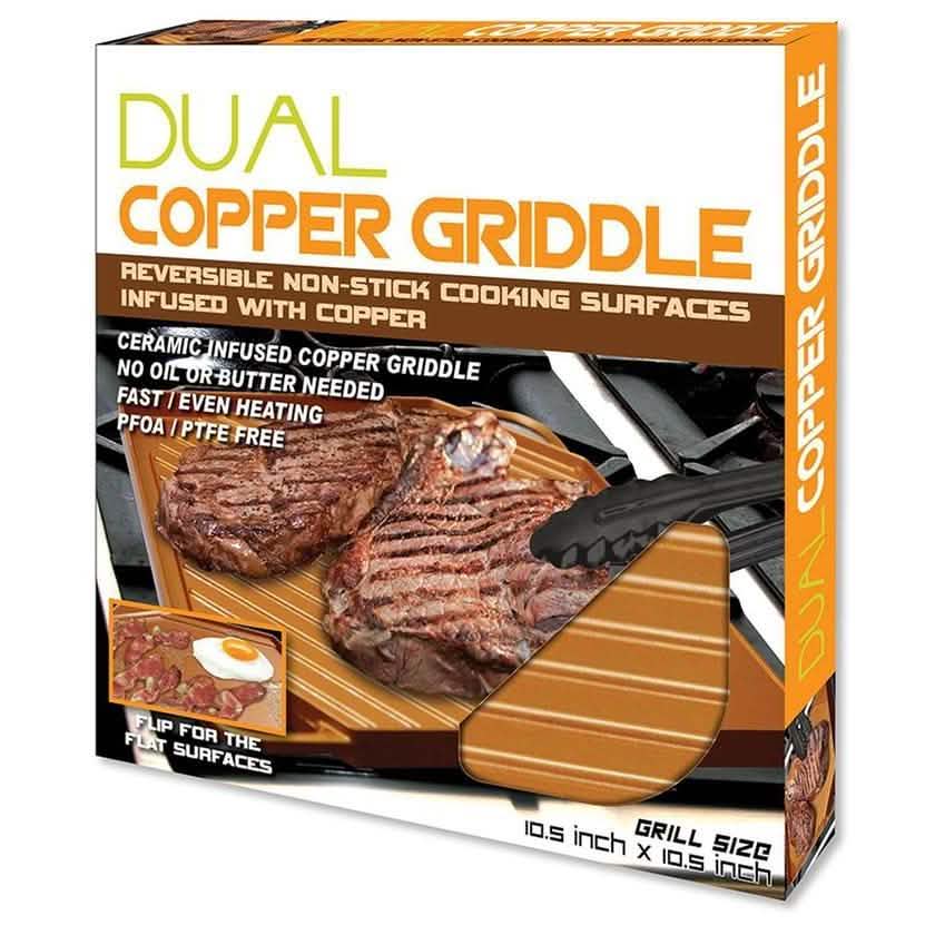 Dual-Sided Copper Griddle and Grill Pan DailySale