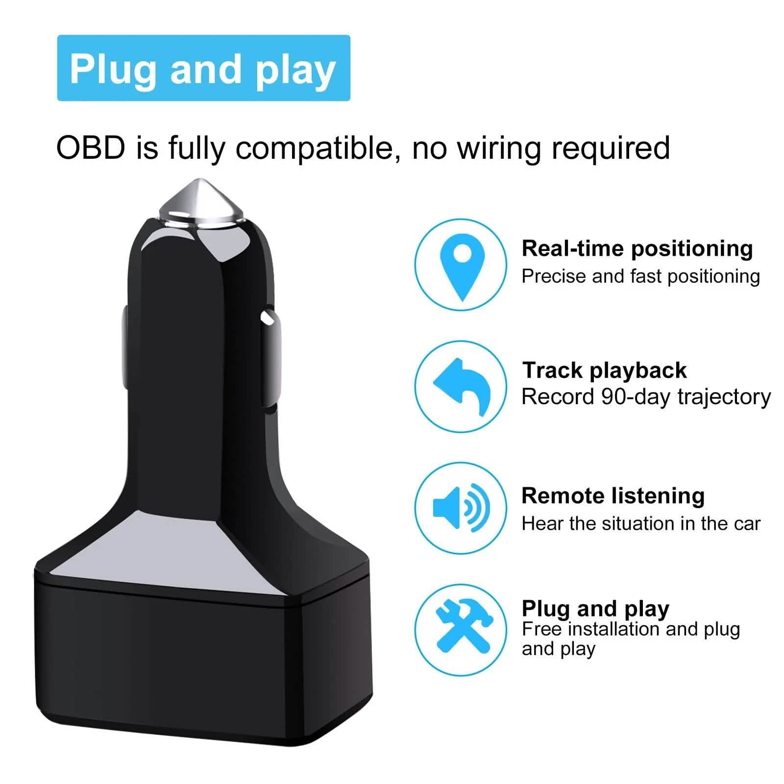 Dual USB Car Charge GPS Tracker GSM SIM Realtime GPRS Vehicle Tracking Security DailySale