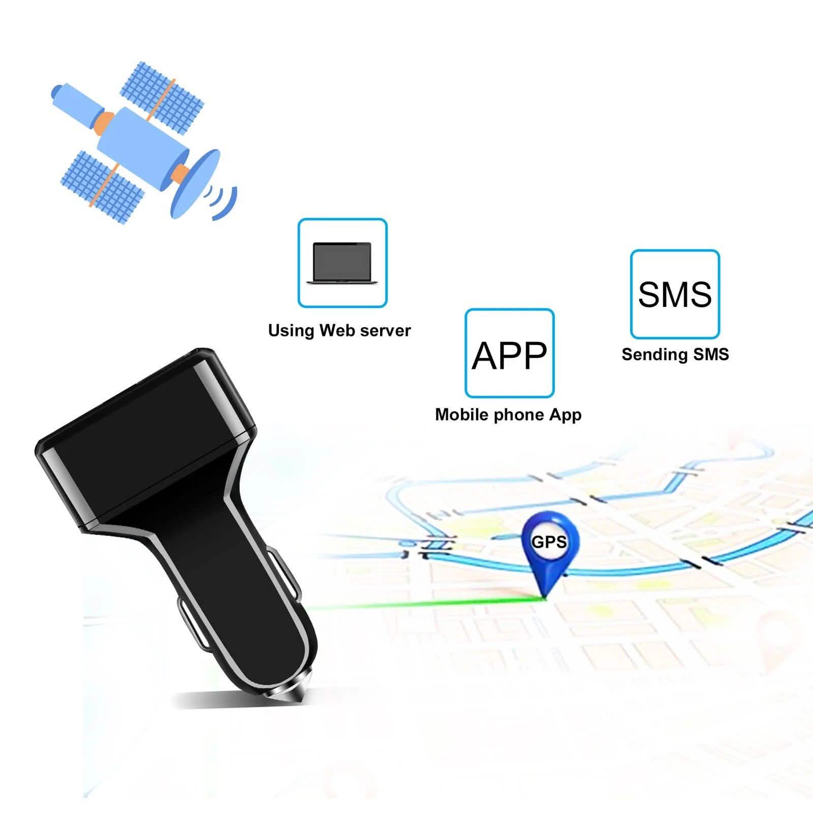 Dual USB Car Charge GPS Tracker GSM SIM Realtime GPRS Vehicle Tracking Security DailySale