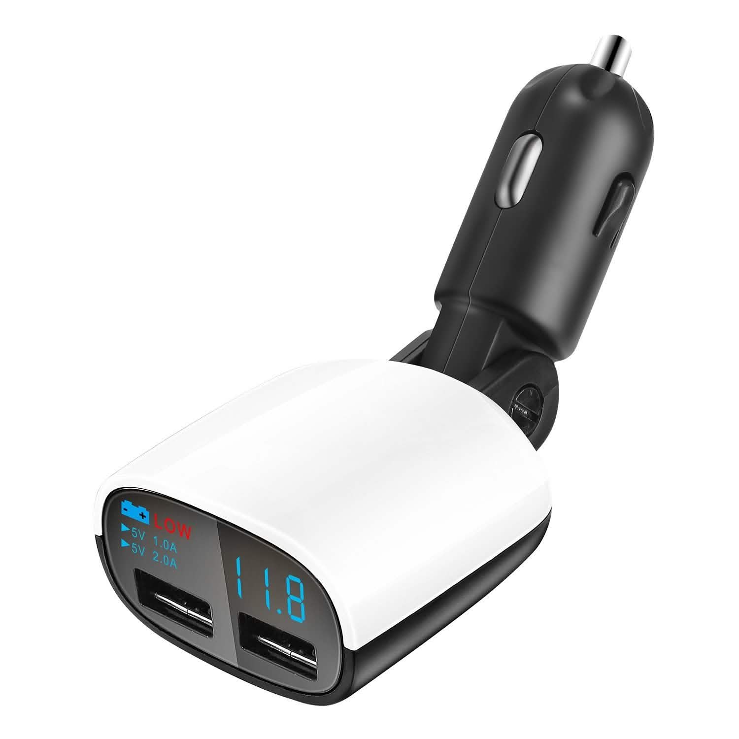 Dual USB Car Charger with Low Voltage LED Display DailySale
