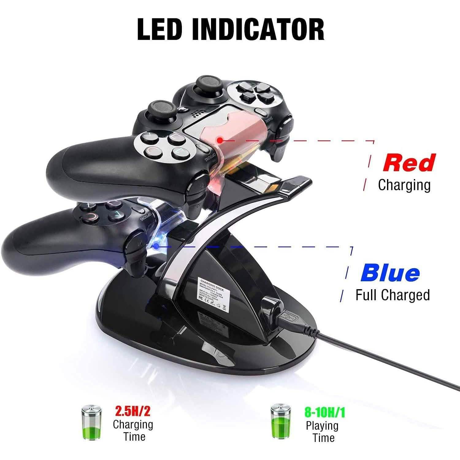 Dual USB Fast Charging Station and LED Indicator for Sony PS4 Controller DailySale