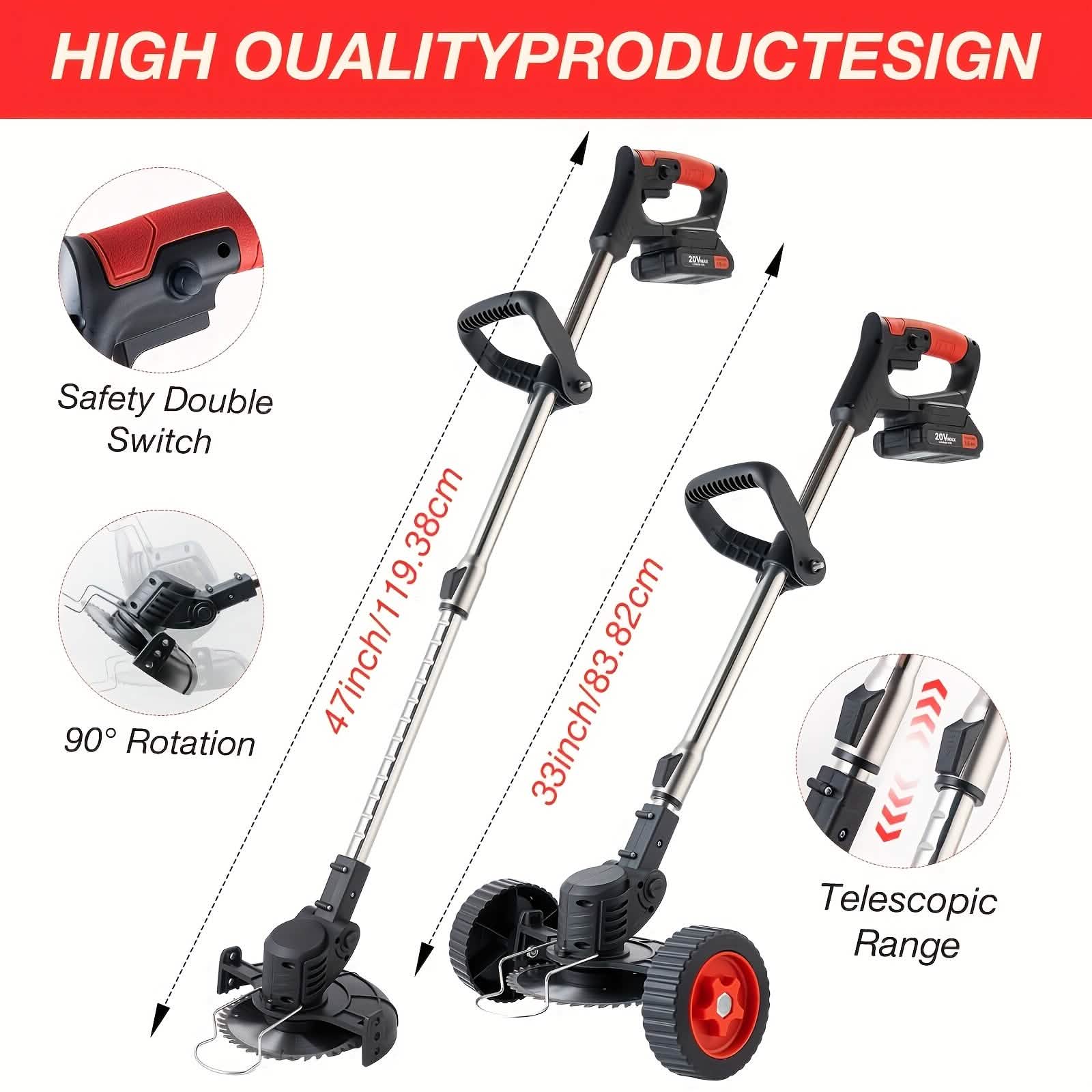 Portable Wireless Electric Lawn Mower & Garden Weeder DailySale