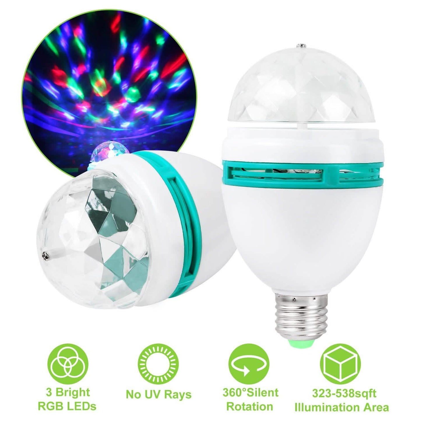 E27 3W Rotating RGB LED Light Bulb DailySale