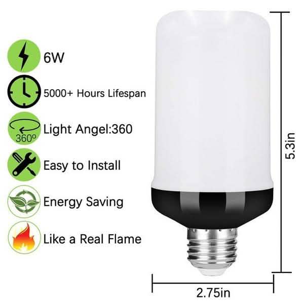 E27 LED Flame Effect Light Bulb DailySale