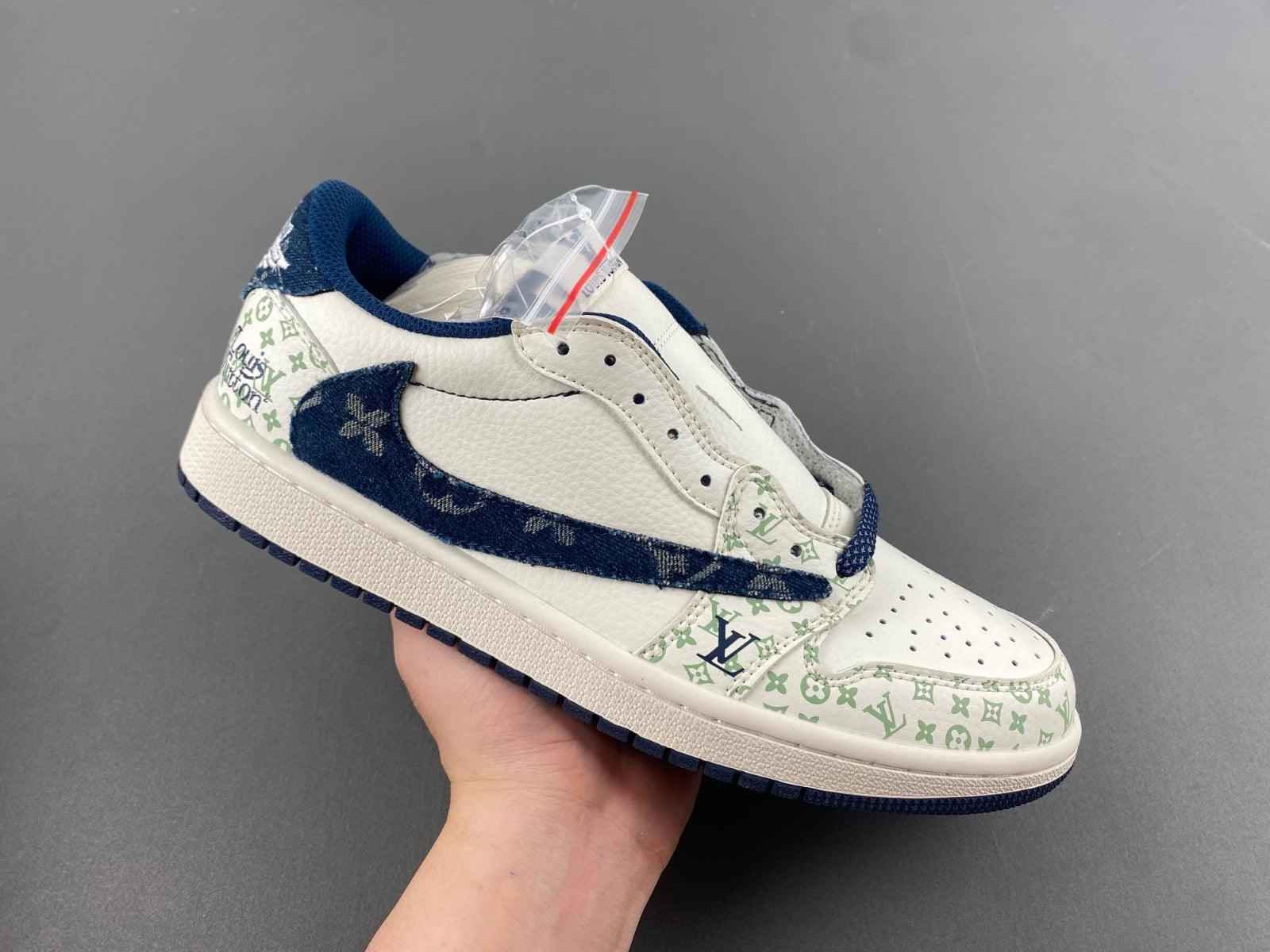 Custom Travis Scott x LV x Air Jordan 1 Low OG SJ2968-004 SneakerNational