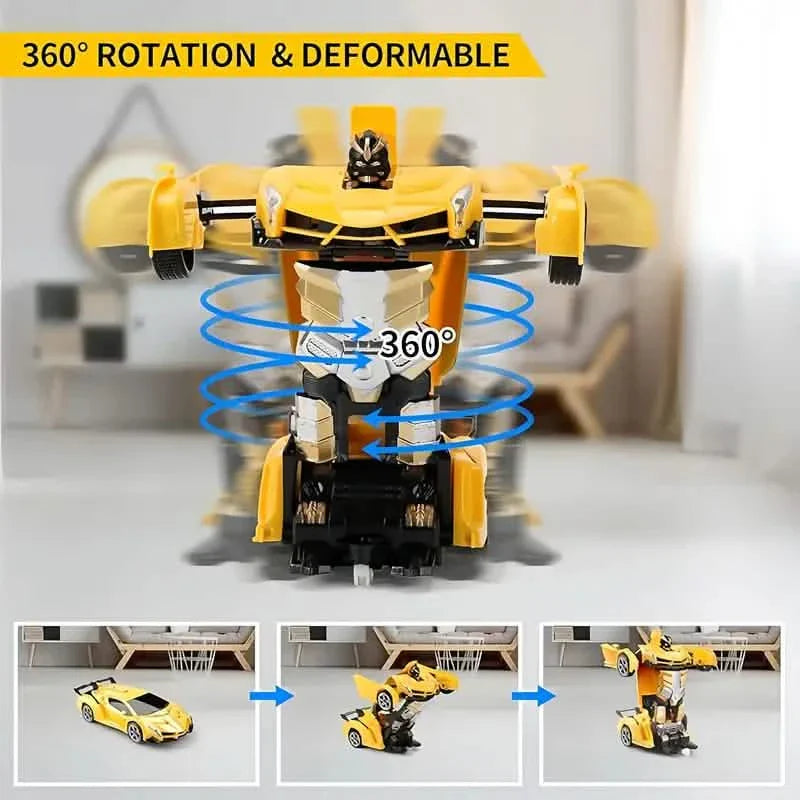 1:18 Remote Control Deformation Robot Car with LED Lights – 360° Drift, USB Rechargeable DailySale
