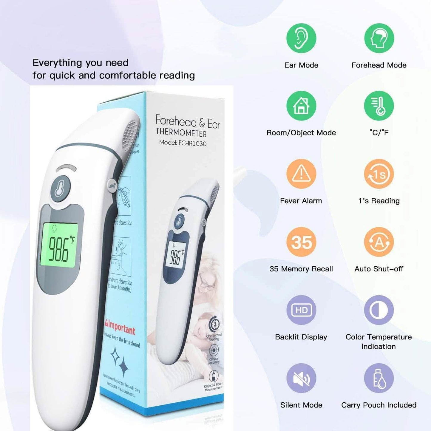 Ear Forehead Digital Infrared Thermometer - FC-IR1030 DailySale