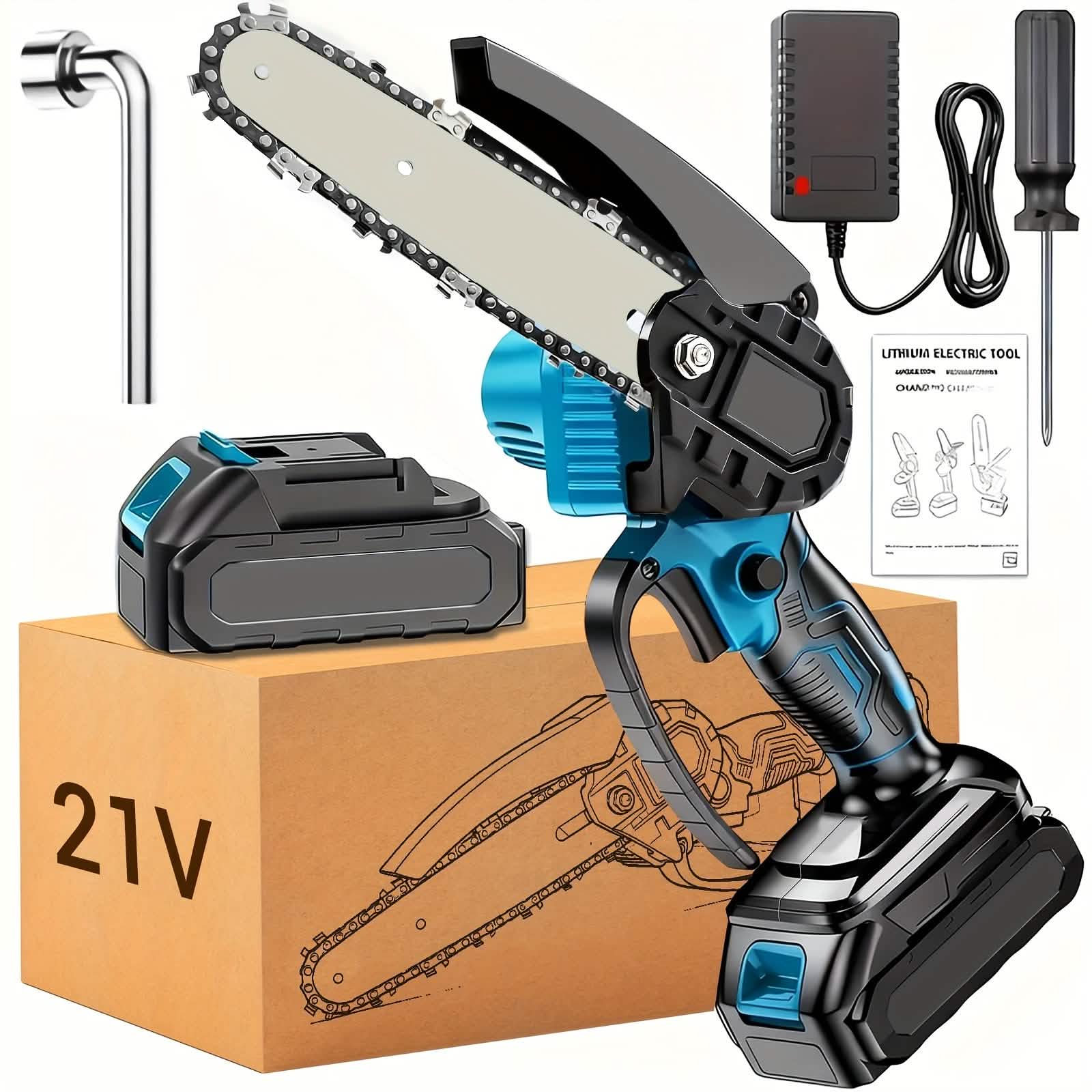 6-inch Cordless Mini Chainsaw – Handheld Electric, Lightweight, Battery-Powered DailySale