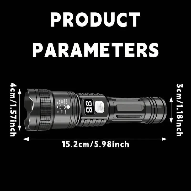 Ultra-Bright Tactical LED Flashlight – 3 Modes, USB Rechargeable, 600 Lumen, Outdoor, Hiking & Camping DailySale