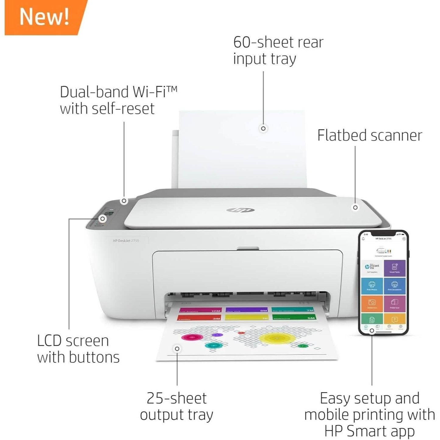HP DeskJet 2755 All-in-One Wireless Printer – Refurbished DailySale