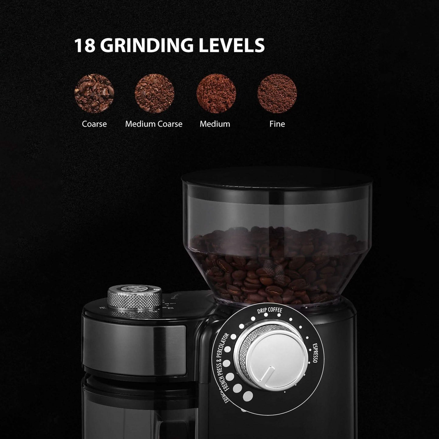 Electric Burr Coffee Grinder with 18 Settings DailySale