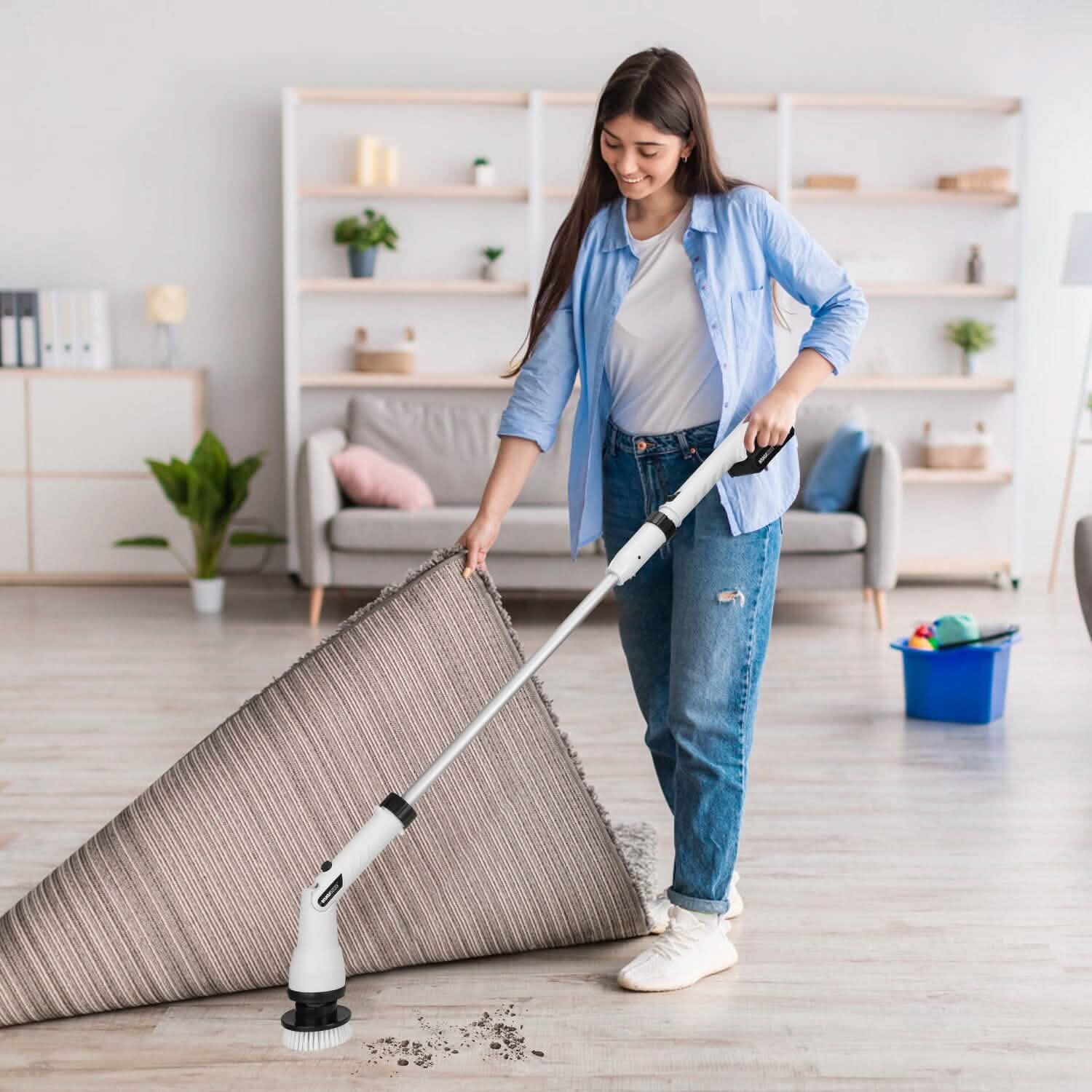 Electric Cordless Spin Scrubber Cleaning Brush with 4 Replaceable Heads DailySale