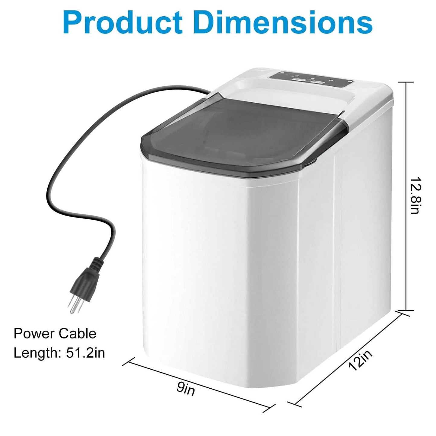 Electric Countertop Ice Make with Ice Scoop Basket Self Cleaning DailySale