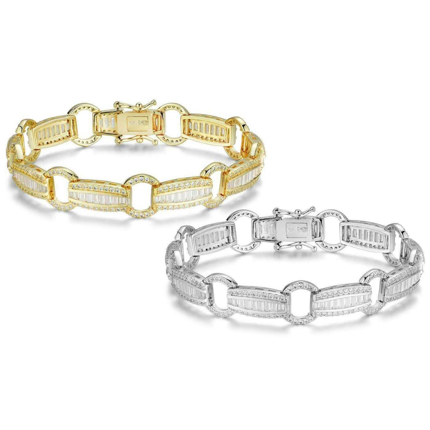 Elegant Baguette Link Crystal Tennis Bracelet DailySale