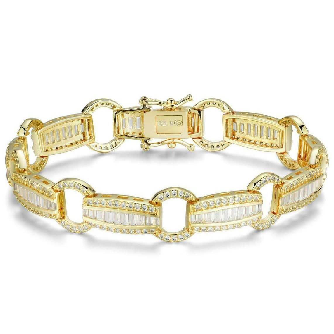 Elegant Baguette Link Crystal Tennis Bracelet DailySale