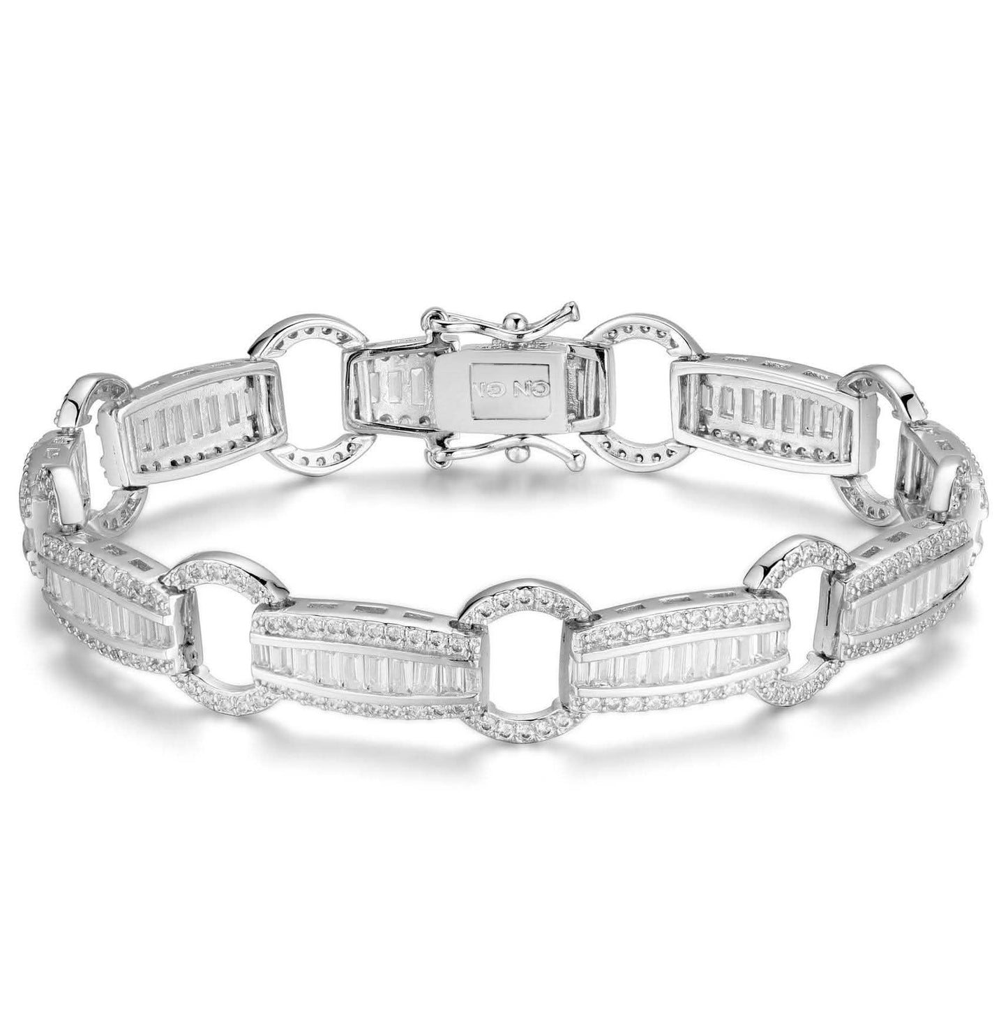 Elegant Baguette Link Crystal Tennis Bracelet DailySale