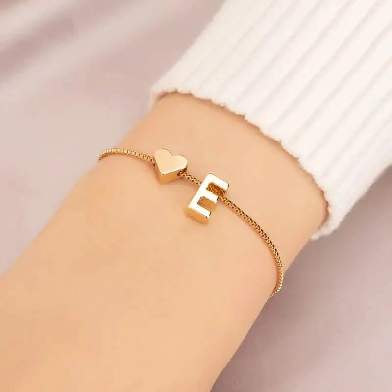 Elegant Love Heart Charm Bracelet - Delicate Minimalist Link Chain DailySale