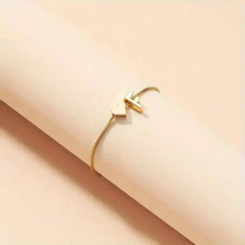 Elegant Love Heart Charm Bracelet - Delicate Minimalist Link Chain DailySale