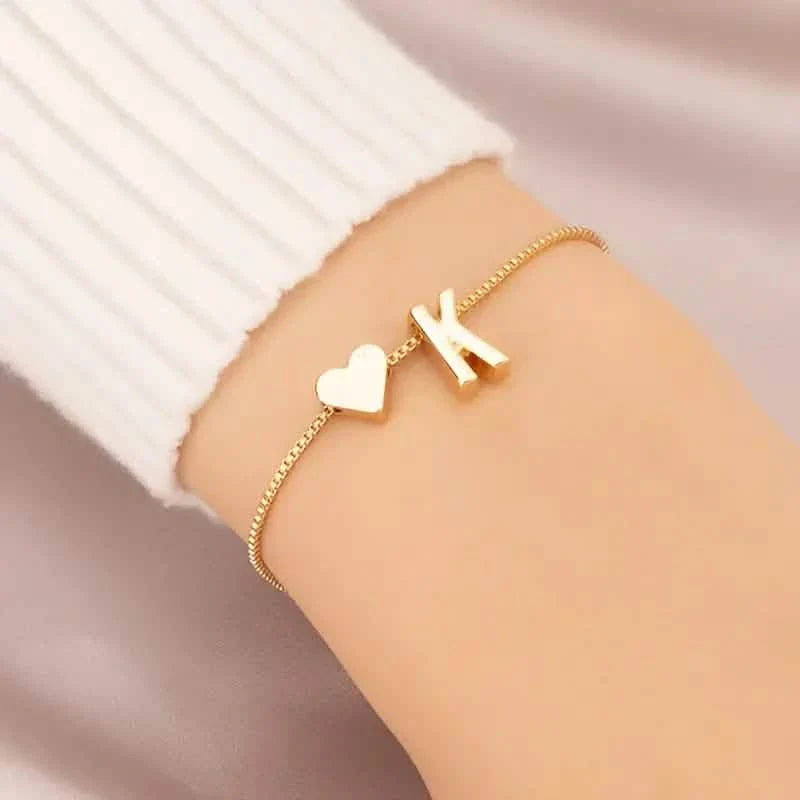 Elegant Love Heart Charm Bracelet - Delicate Minimalist Link Chain DailySale