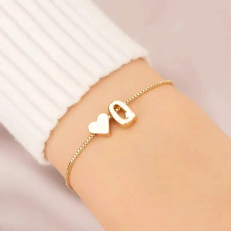 Elegant Love Heart Charm Bracelet - Delicate Minimalist Link Chain DailySale