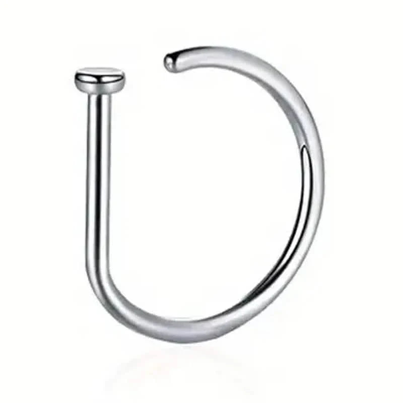 Elegant Punk-Style Stainless Steel Nose Rings - Clip-On Non-Piercing Design DailySale