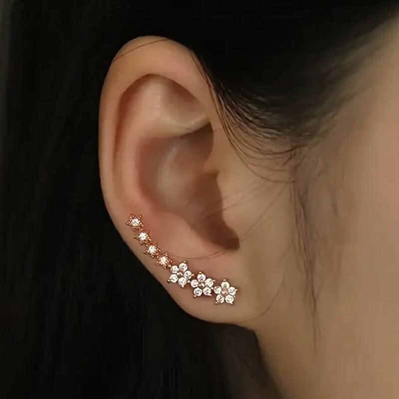 Elegant Star Flower Climber Rhinestone Earrings DailySale