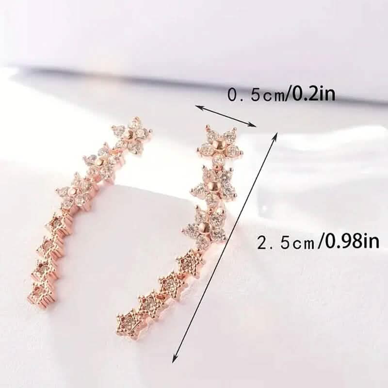 Elegant Star Flower Climber Rhinestone Earrings DailySale