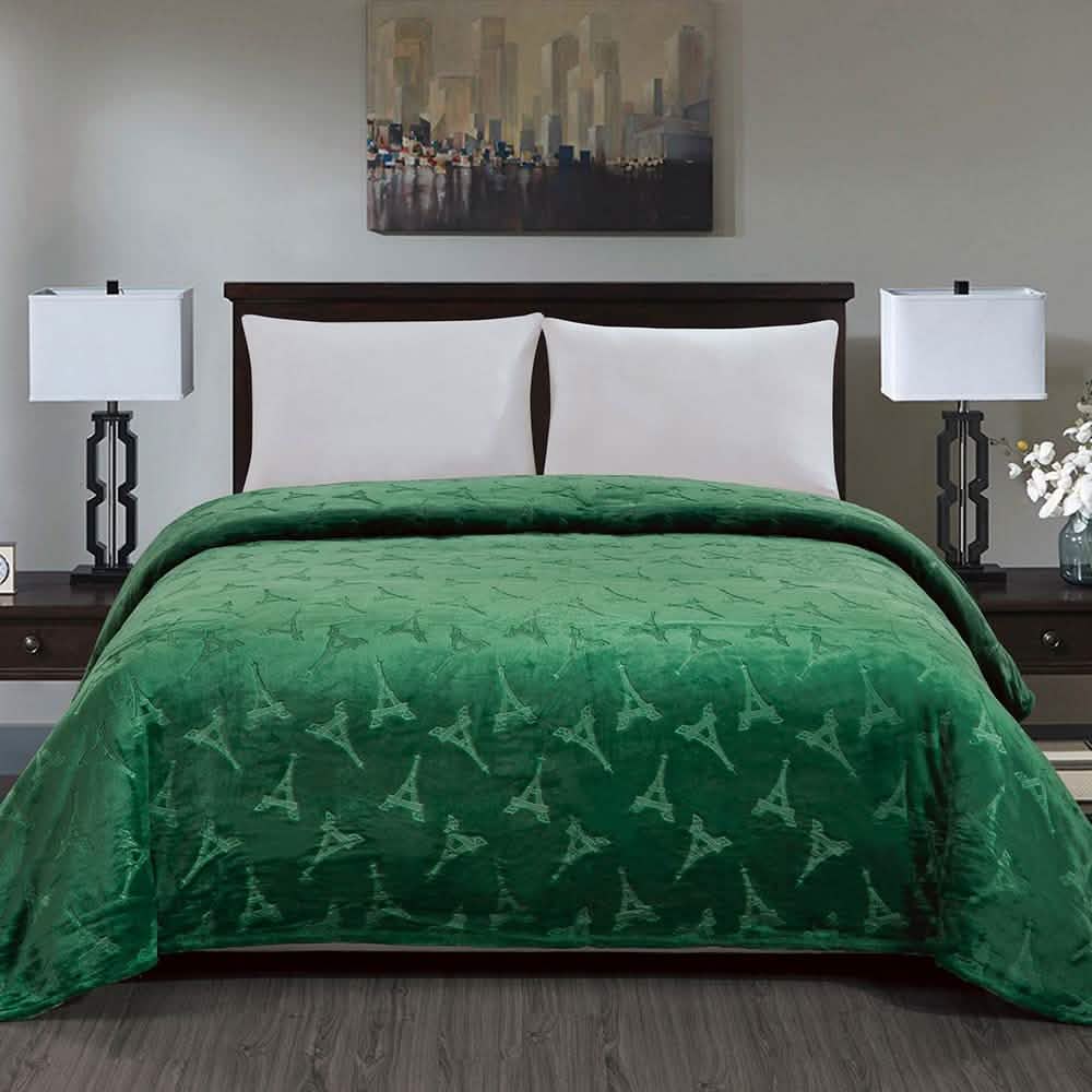 Embossed Premium Flannel Fleece Blanket - Eiffel Tower Design DailySale