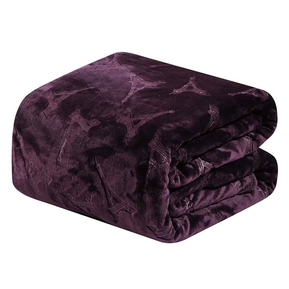 Embossed Premium Flannel Fleece Blanket - Eiffel Tower Design DailySale