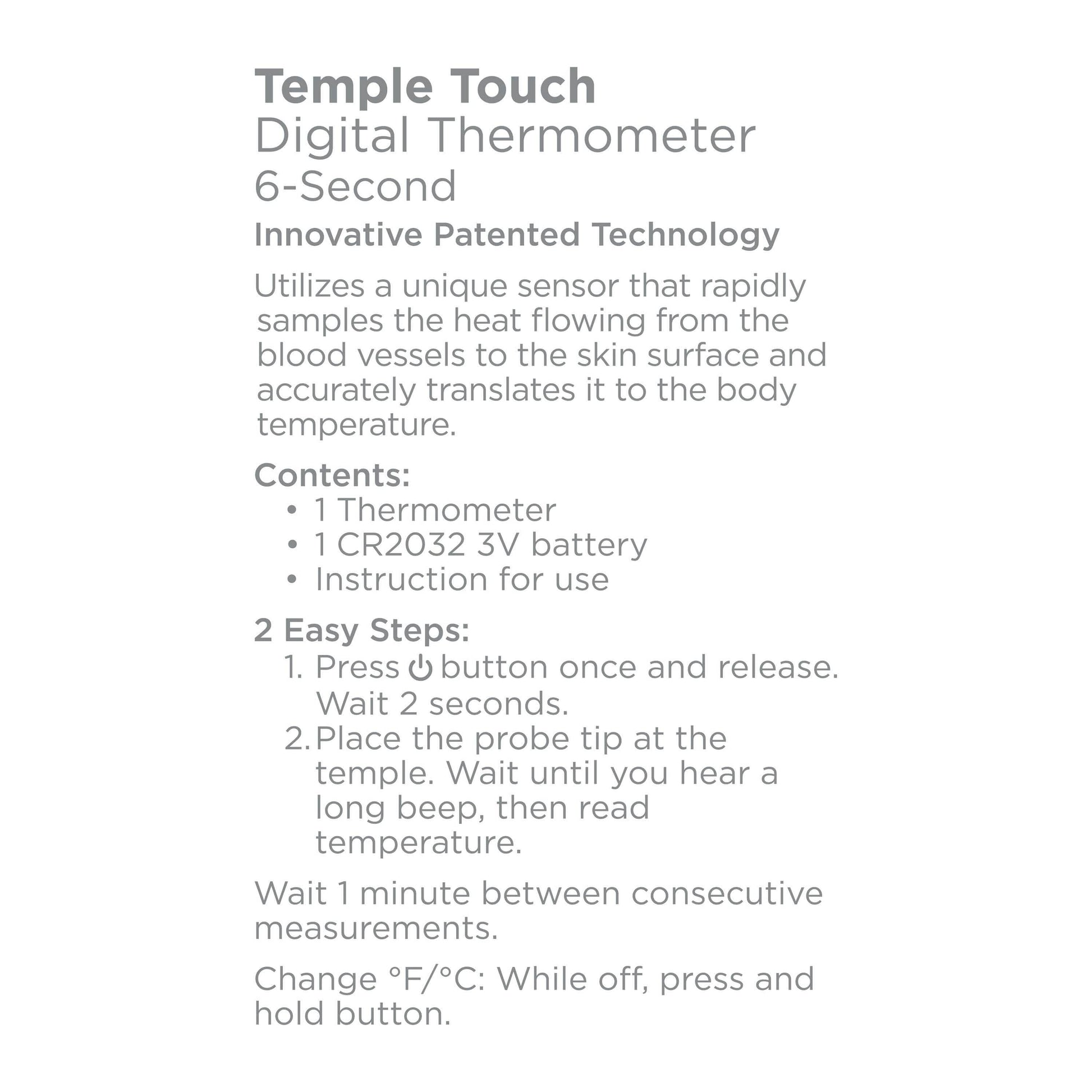 Equate Temple Touch 6-Second Digital Thermometer DailySale