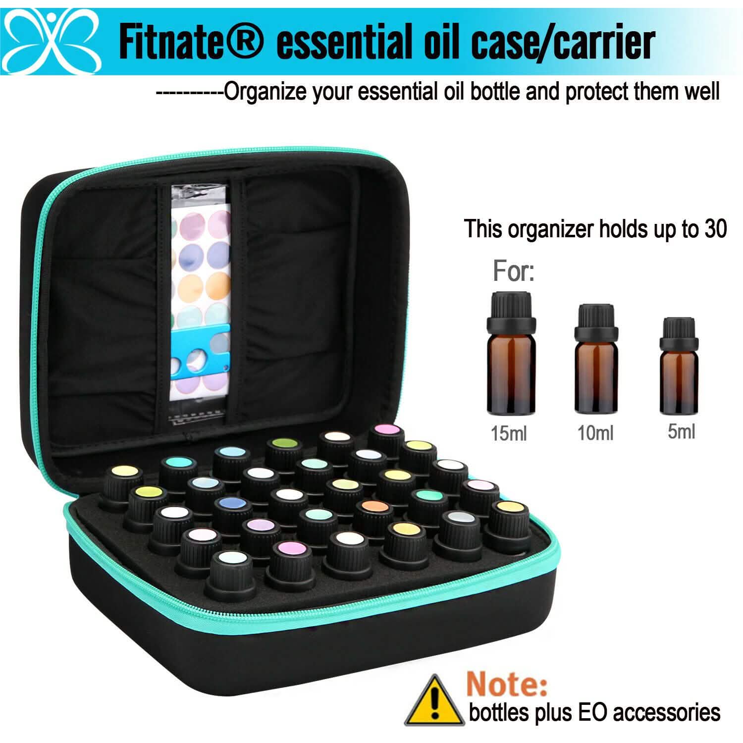 Essential Oils Storage for 30 Bottles Carrying Case+Oil Bottle Opener Cap Labels DailySale