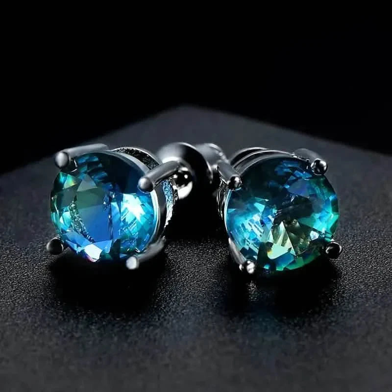 European and American Style Copper Earrings with Blue Zirconium DailySale