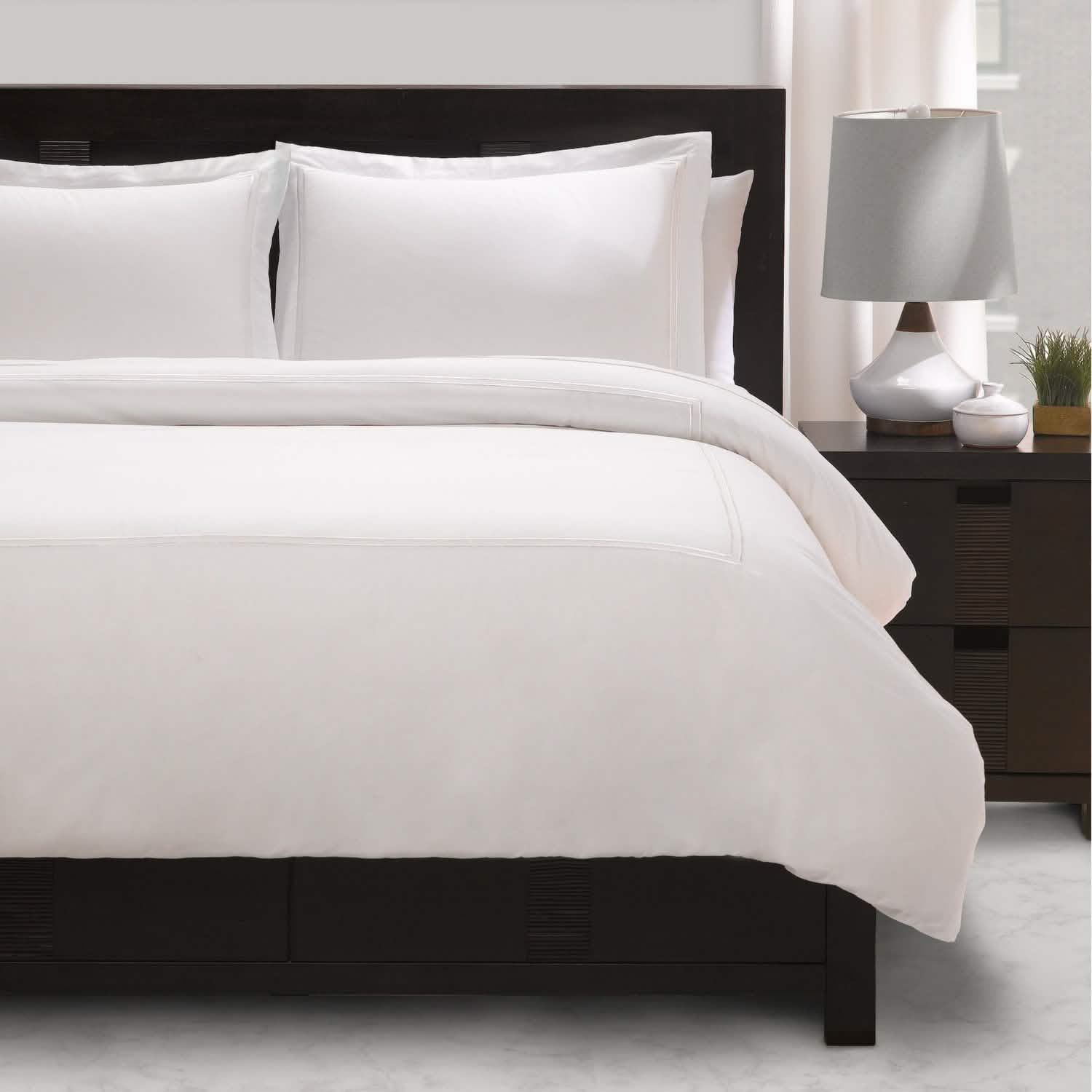 Exquisite Hotel Satin Stitched 100% Cotton Percale Duvet Set DailySale