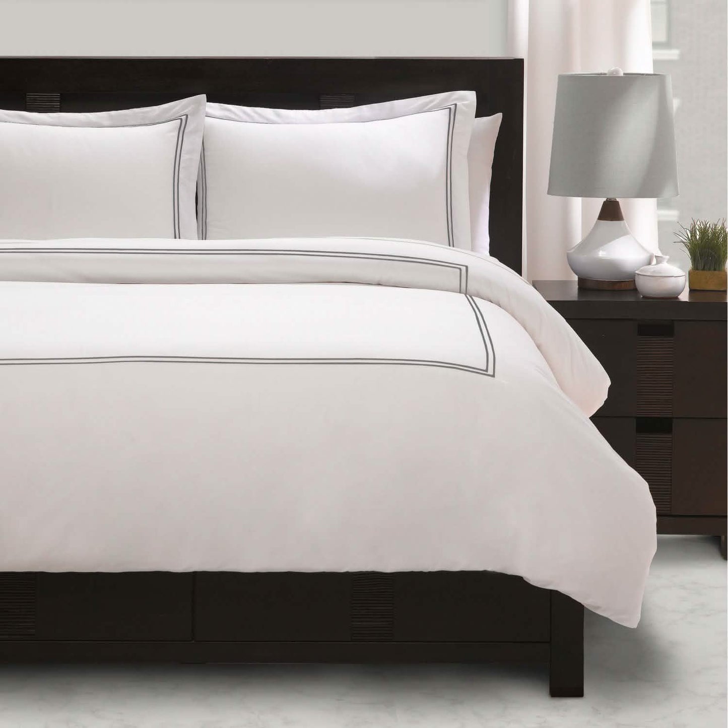 Exquisite Hotel Satin Stitched 100% Cotton Percale Duvet Set DailySale