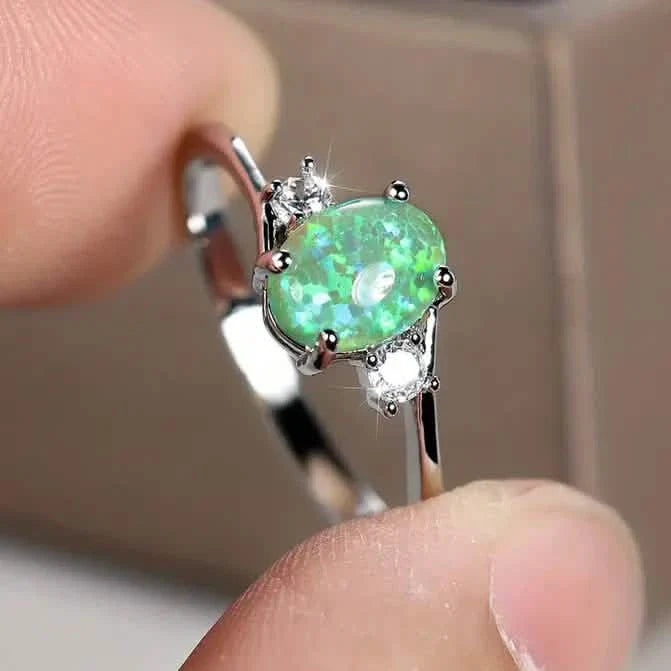 Exquisite Oval Artificial Opal Rings DailySale