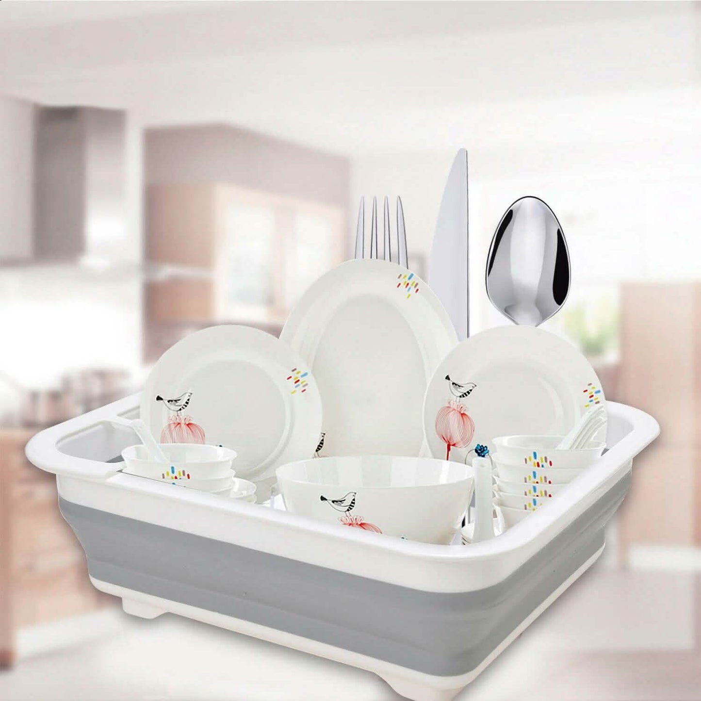 Extra Large Dish Drying Rack with Utensil Holder DailySale